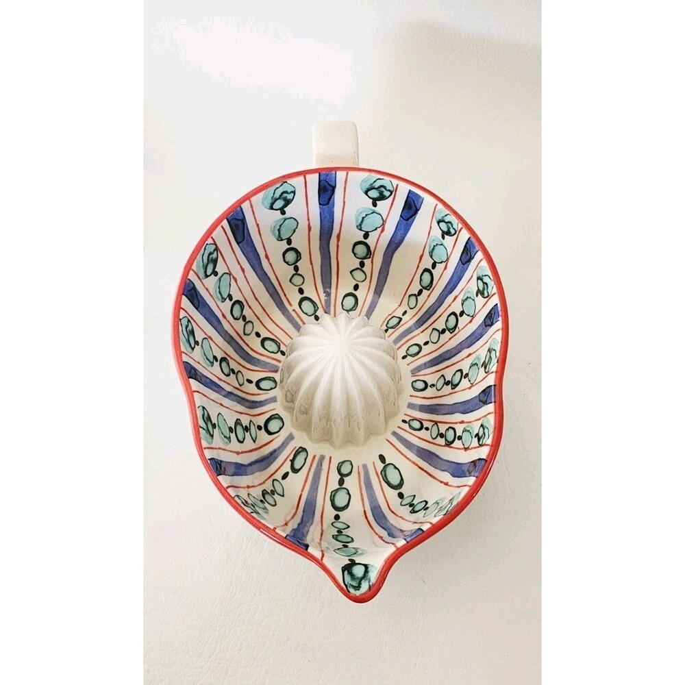 Anthropologie Ceramic Painted Citrus Juicer  Bowl